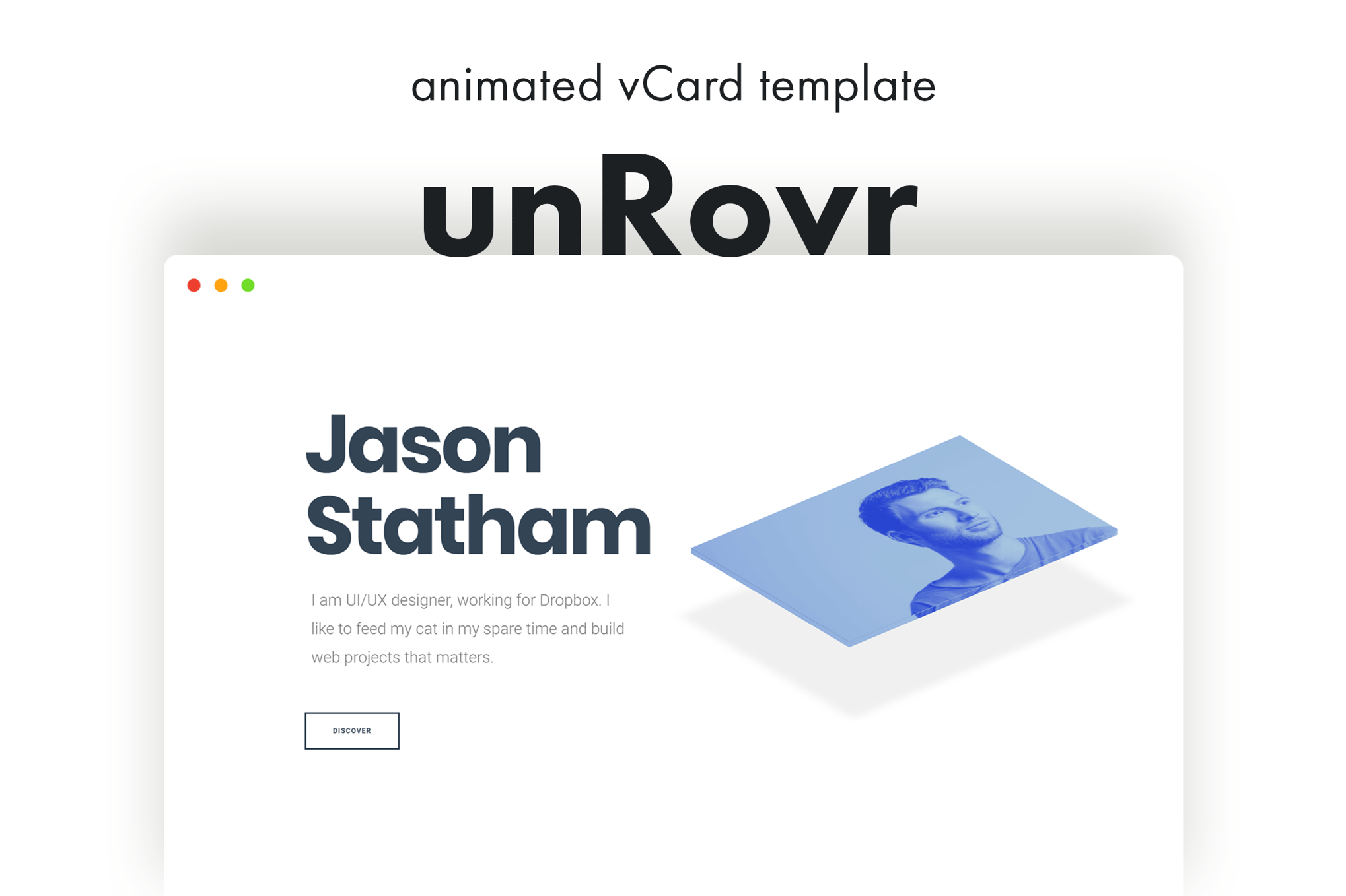 unRovr- Animated vCard & Resume & Portfolio Template