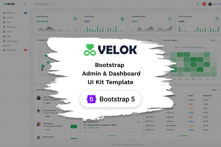 Velok- Bootstrap Admin Dashboard UI Kit Template