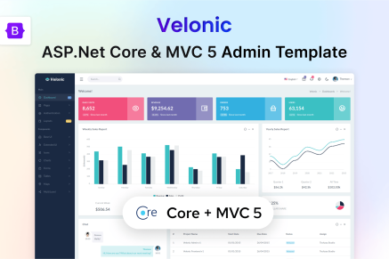 Velonic- ASPNet Core & MVC 5 Admin Template
