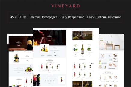 VINEYARD- E-Commerce and Blog PSD Theme