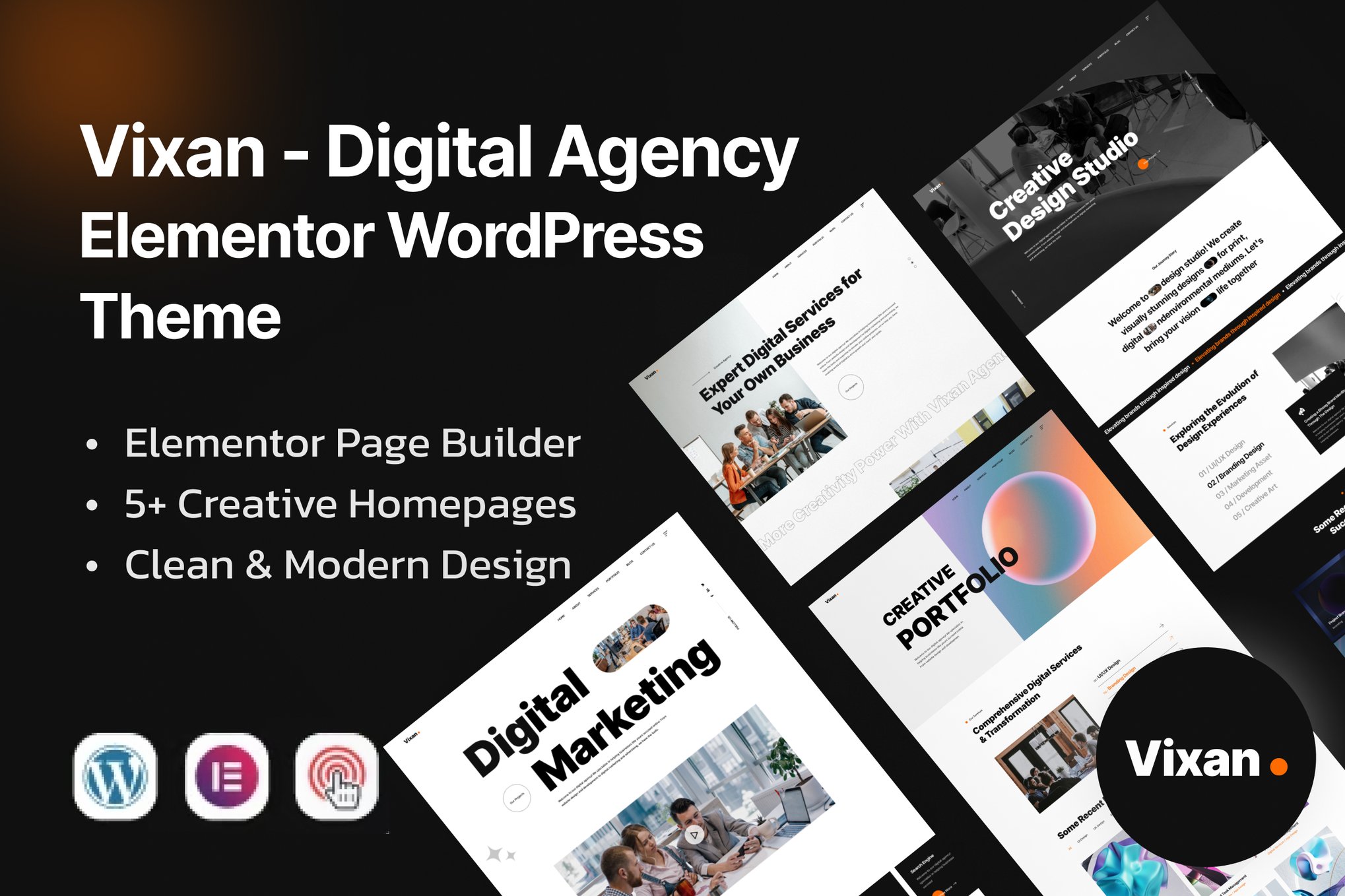 Vixan 1.0.7- Digital Agency Elementor WordPress Theme