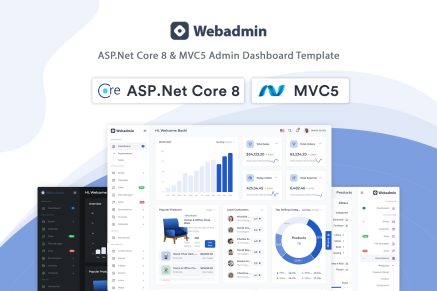 Webadmin- ASPNet Core 8 & MVC5 Admin Dashboard