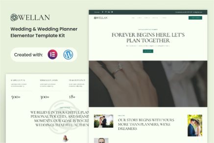 Wellan- Wedding & Wedding Planner Elementor Template Kit