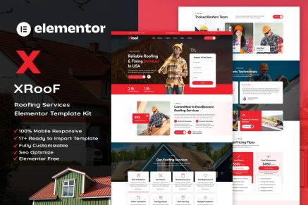 XRoof- Roofing Services Elementor Template Kit