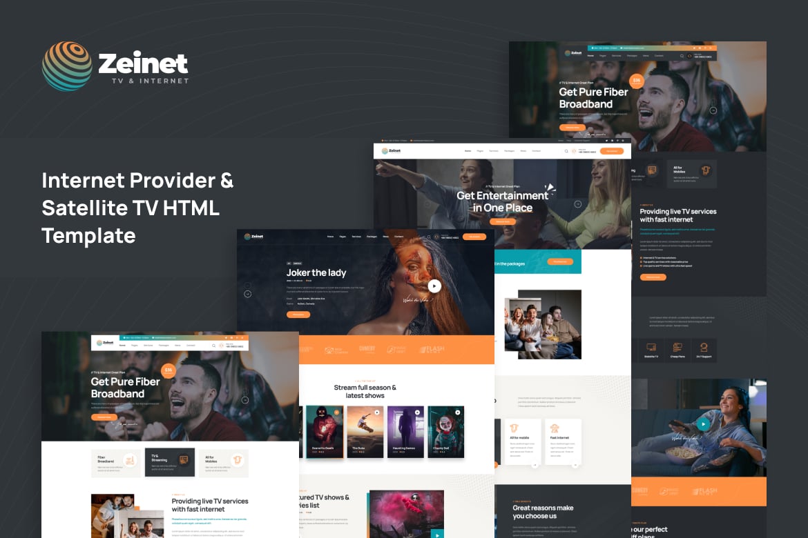 Zeinet- Internet Provider & Satellite TV HTML Template