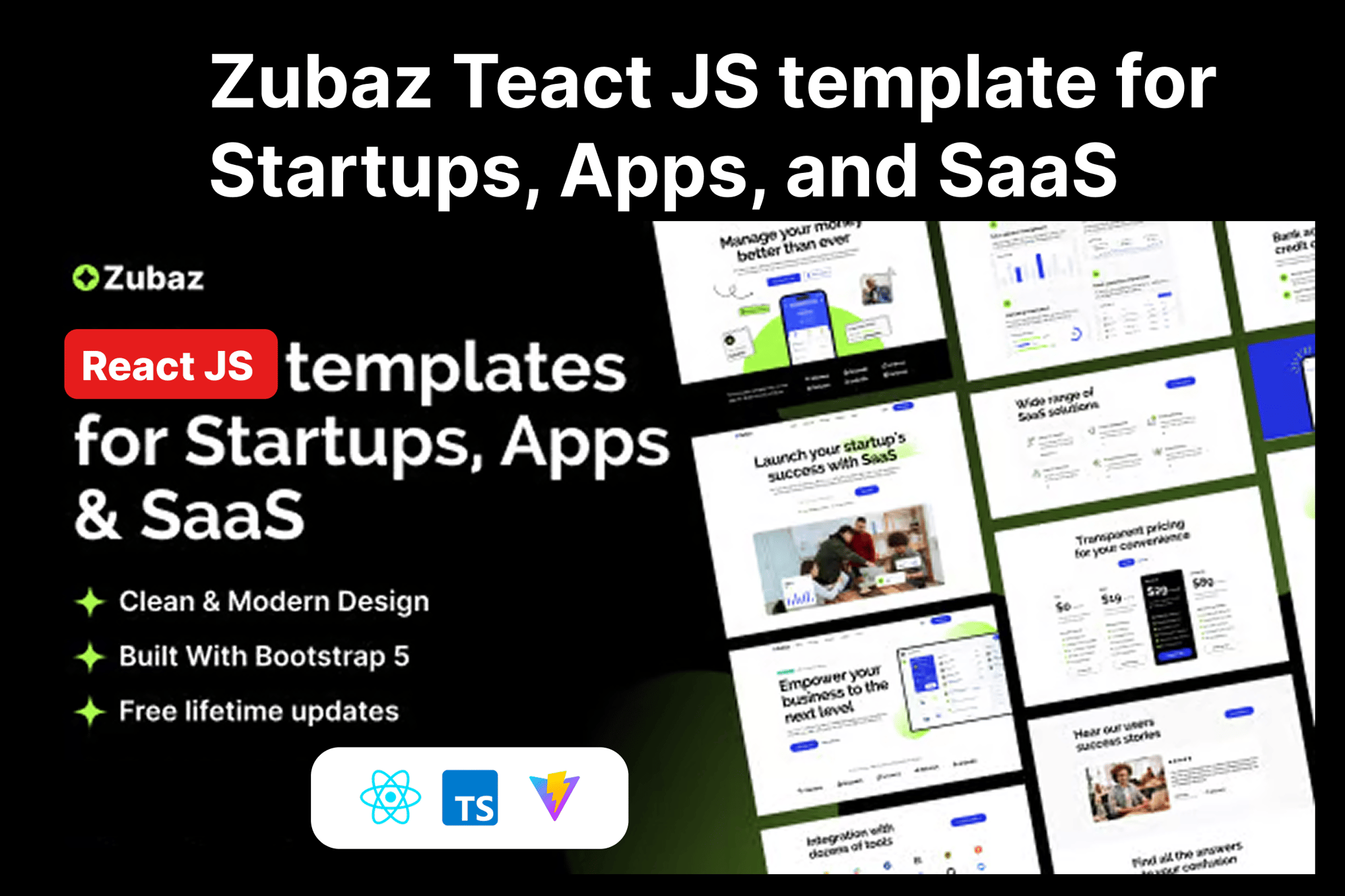 Zubaz- Startup & SaaS React Js Template
