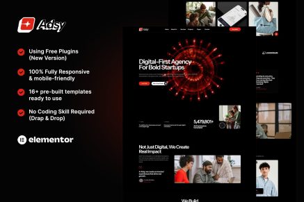 Adsy - Digital Agency Elementor Template Kit