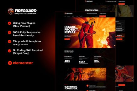 FireGuard - Firefighter & Fire Department Elementor Template Kit
