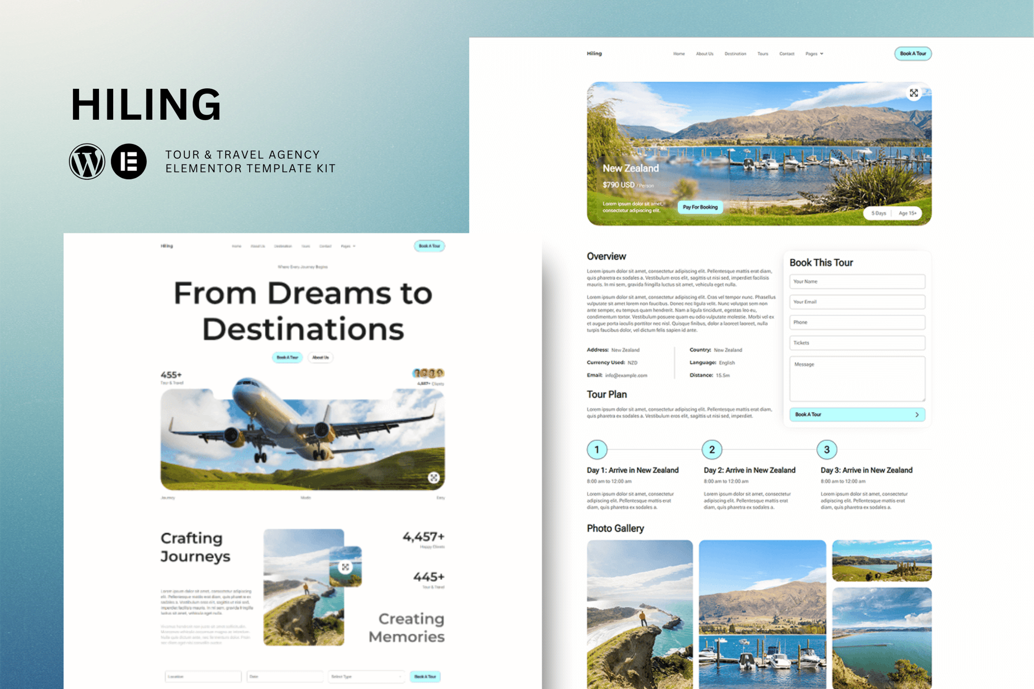 Hiling – Tour & Travel Agency Elementor Template Kit