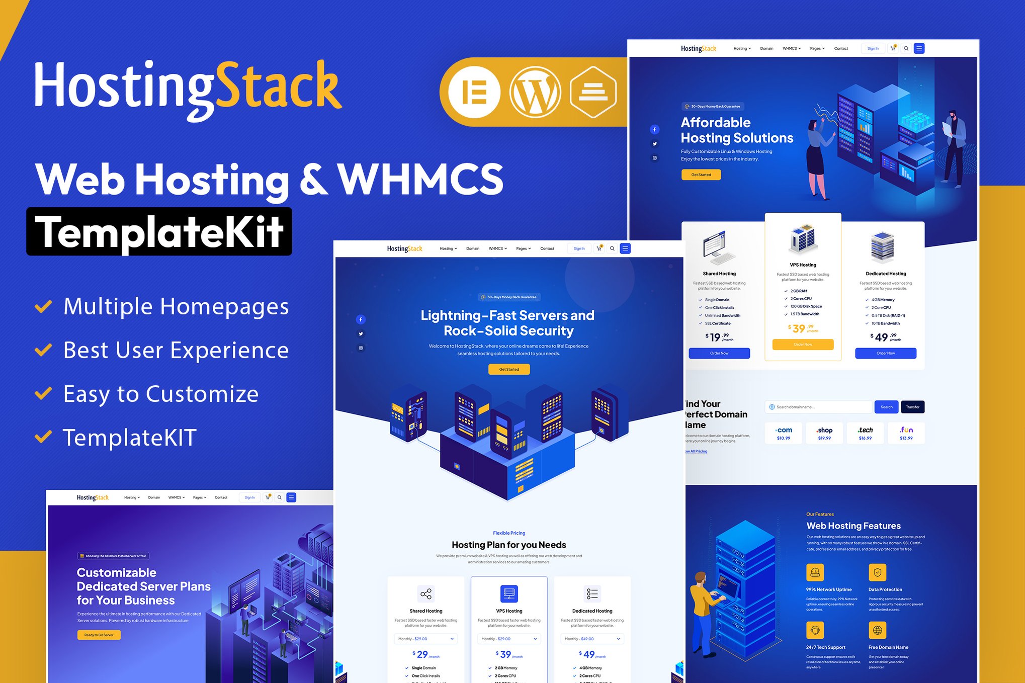 HostingStack – Web Hosting Elementor Template Kit
