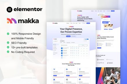 Makka - Social Media Marketing Agency Elementor Template Kit