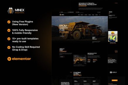 Minex - Mining & Industry Elementor Template Kit