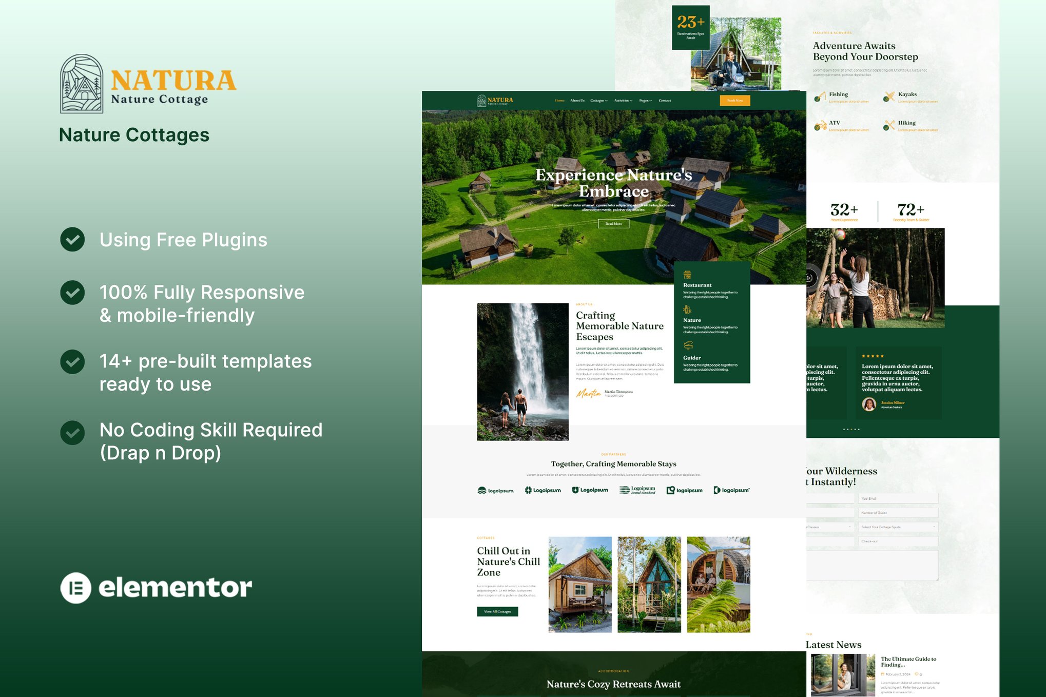 Natura – Nature Cottages Elementor Template Kit