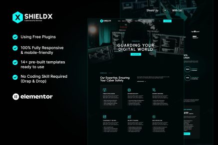 ShieldX - Cybersecurity Services Elementor Template Kit