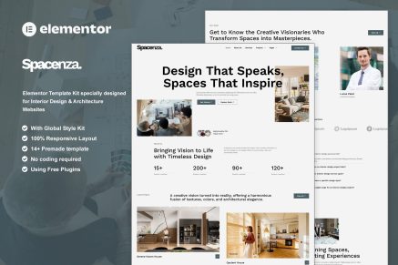 Spacenza - Interior Design & Architecture Elementor Template Kit