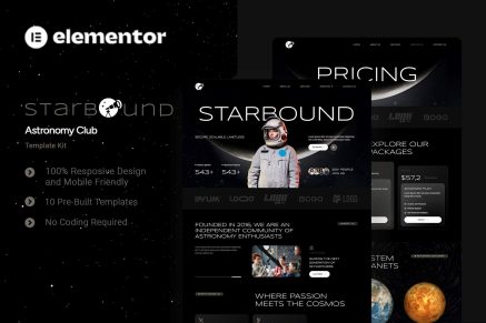 Starbound - Astronomy Club Elementor Template Kit