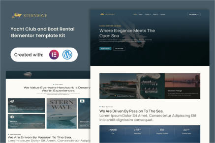 Sternwave - Yacht Club and Boat Rental Elementor Template Kit