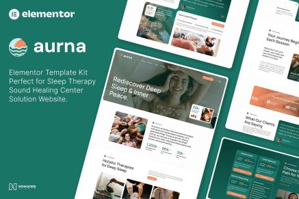 Aurna - Sleep Therapy & Sound Healing Center Elementor Template Kits