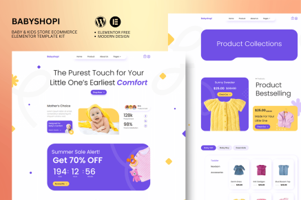 Babyshopi - Kids Store & Baby Shop Elementor Template Kit
