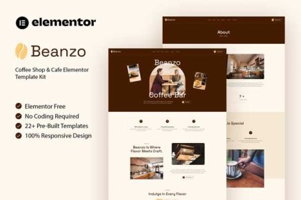 Beanzo - Coffee Shop & Cafe Elementor Template Kit