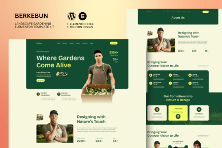 Berkebun - Landscape & Gardening Elementor Template Kit