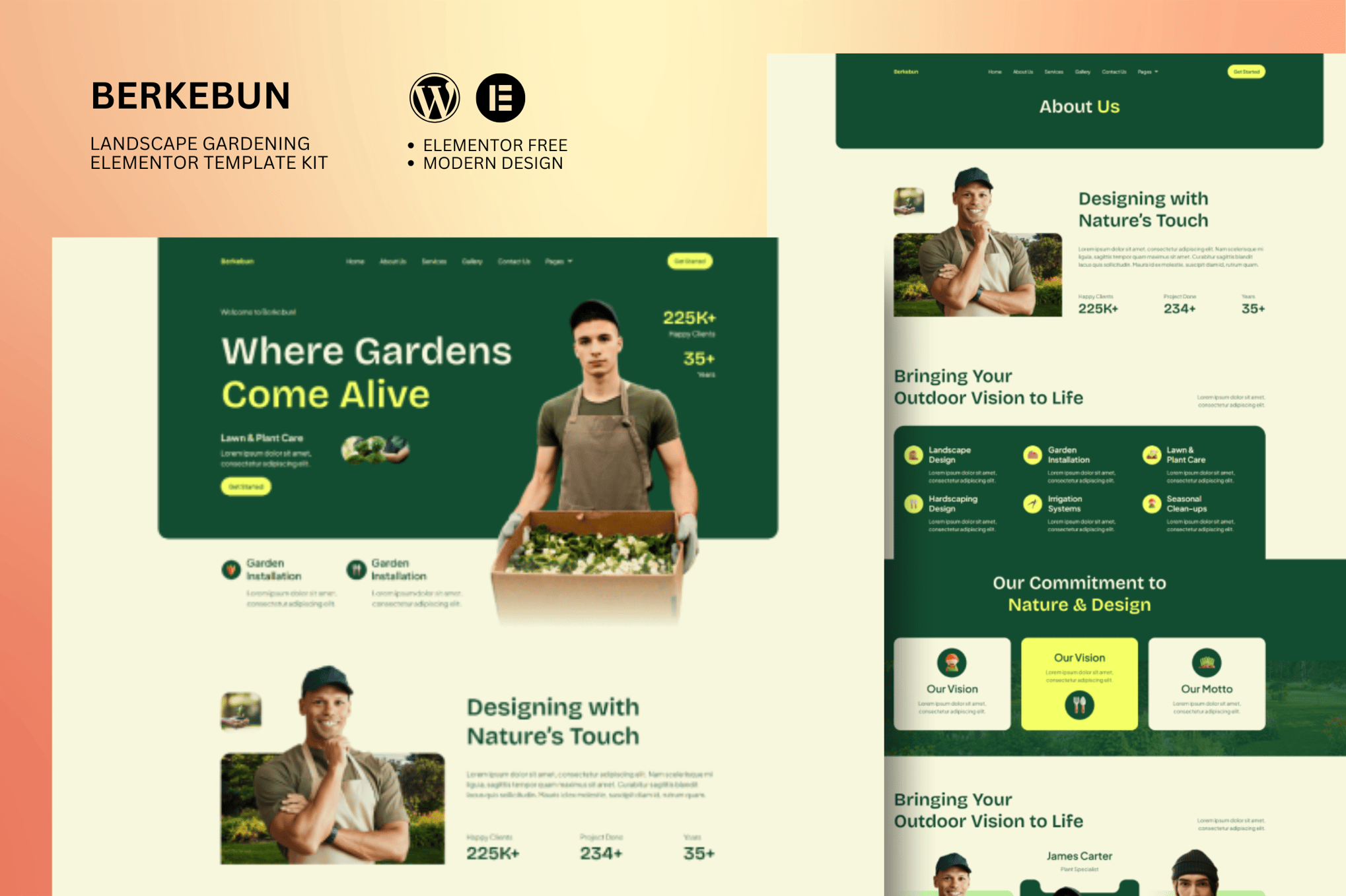 Berkebun - Landscape & Gardening Elementor Template Kit