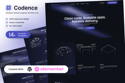 Codence - Developer Software Engineer Portfolio Elementor Template Kit
