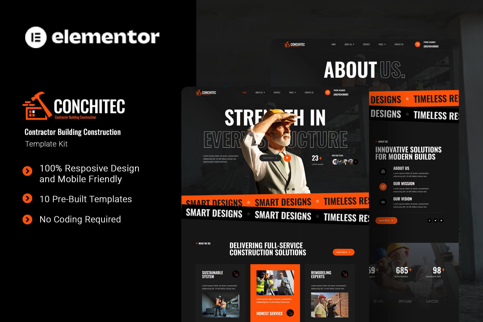 Conchitec - Contractor Building Construction Elementor Template Kit
