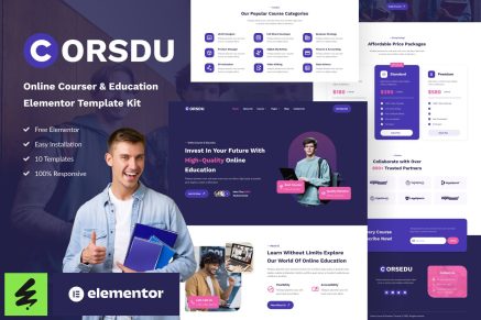 Corsdu - Online Courses & Education Elementor Template Kit