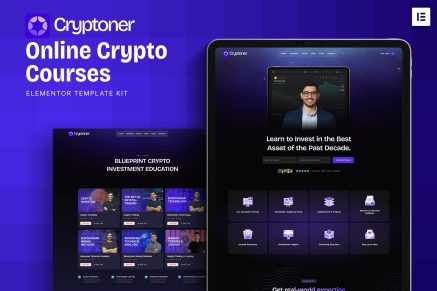 Cryptoner - Online Crypto Courses Elementor Template Kit