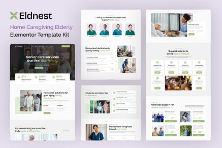 Eldnest - Home Caregiving Elderly Elementor Template Kit