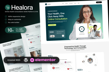 Healora - Online Health Consultation SAAS Platform Elementor Template Kit