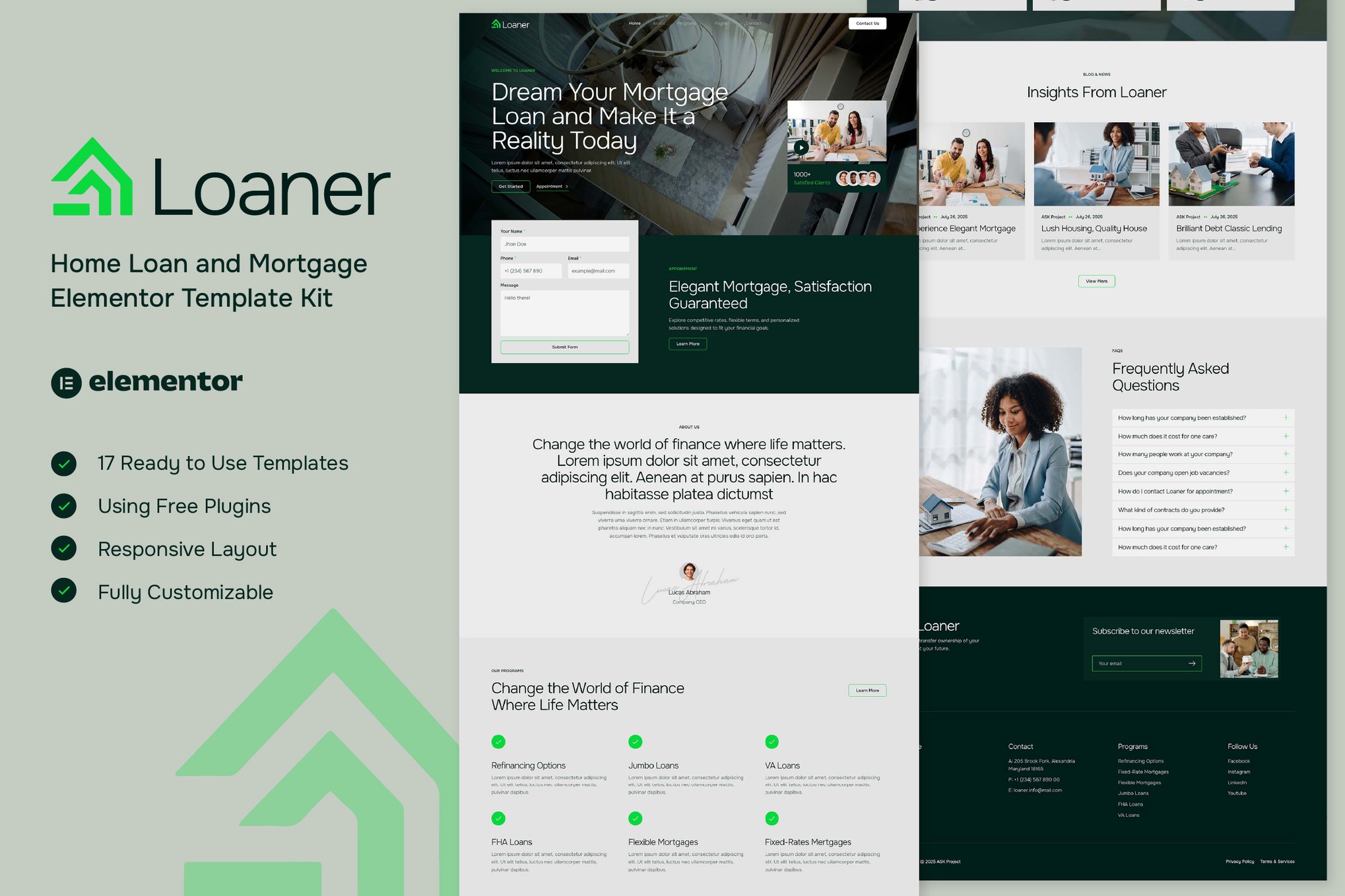 Loaner - Home Loan and Mortgage Elementor Template Kit