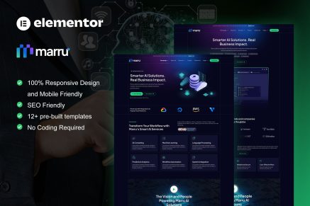 Marru - Saas & AI Services Elementor Pro Template Kit