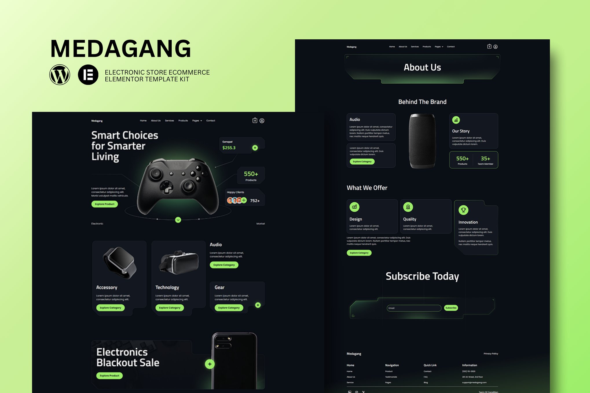Medagang - E-Commerce Electronics Store Elementor Template Kit
