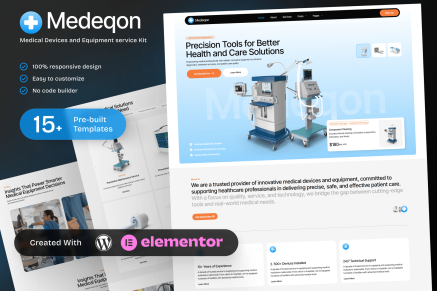 Medeqon - Medical Devices & Equipment Service Elementor Template Kit