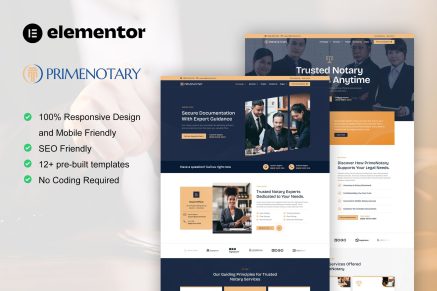 PrimeNotary - Notary Public & Legal Services Elementor Pro Template Kit