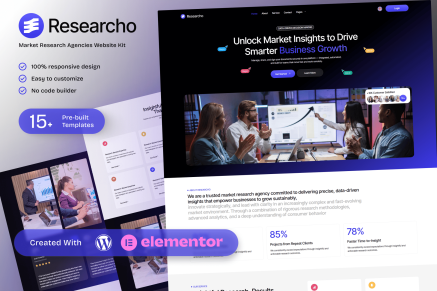 Researcho - Market Research Agencies Elementor Template Kit