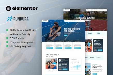 Rundura - Running Club & Sport Event Elementor Template Kit