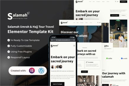 Salamah - Umrah & Hajj Tour Travel Elementor Template Kit