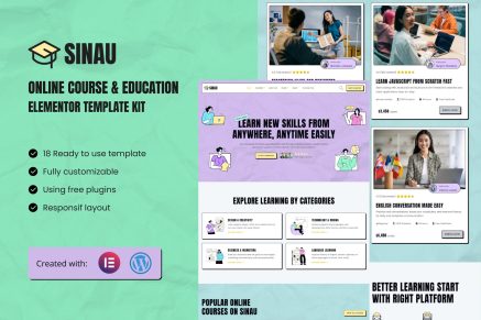 Sinau - Online Course & Education Elementor Template Kit