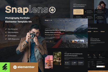 Snaplens - Photography & Portfolio Elementor Template Kit