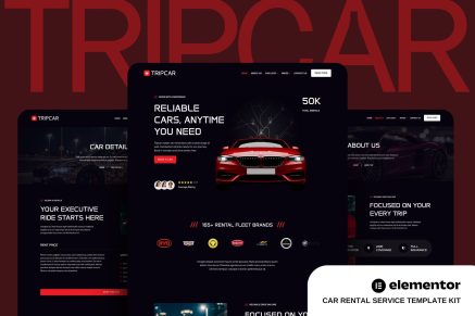 Tripcar - Car Rental Service Website Elementor Template Kit
