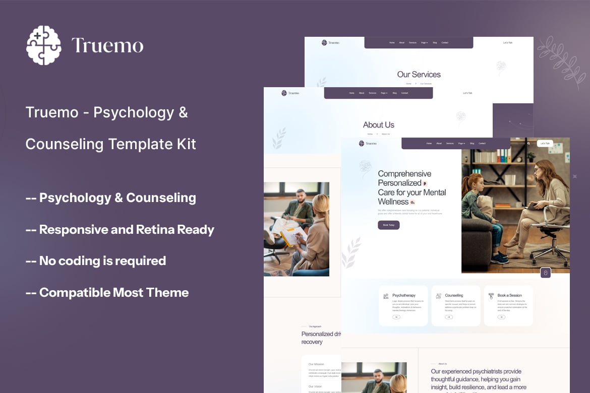 Truemo - Psychology & Counseling Template Kit