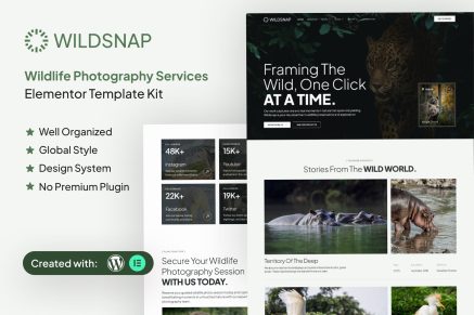 Wildsnap - Wildlife Photography Services Elementor Template Kit
