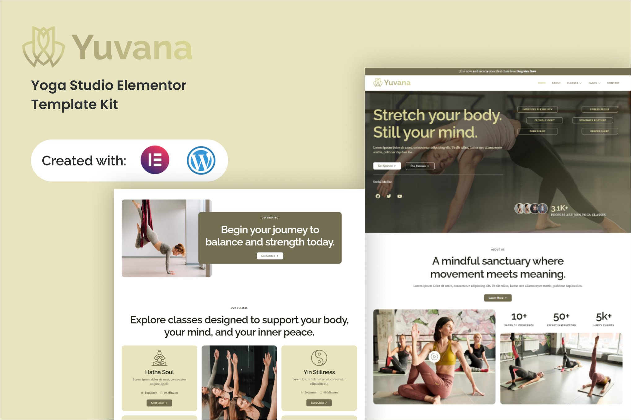 Yuvana - Yoga Studio Elementor Template Kit