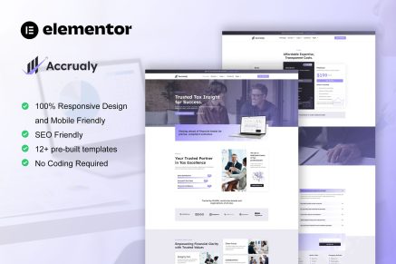 Accrualy - Tax Advisor & Financial Consulting Elementor Pro Template Kit