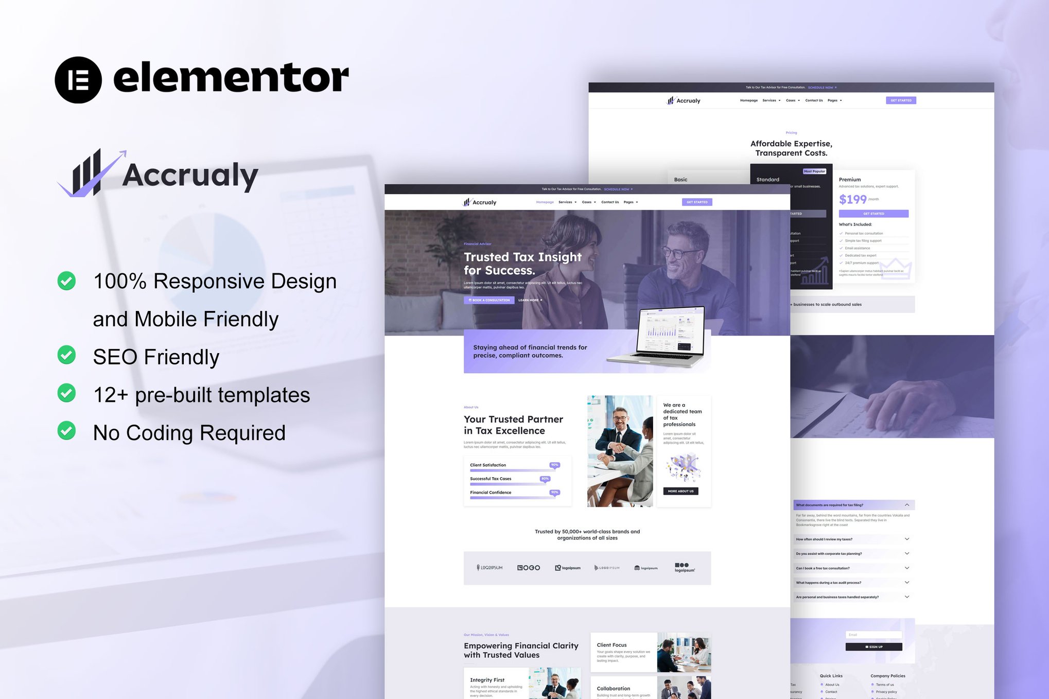 Accrualy - Tax Advisor & Financial Consulting Elementor Pro Template Kit