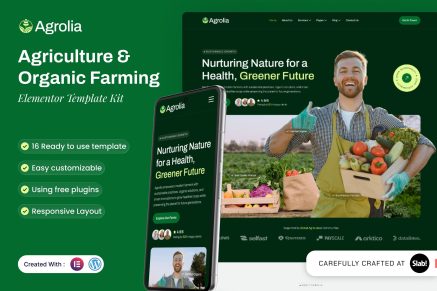 Agrolia - Agriculture & Organic Farming Elementor Template Kit