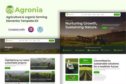 Agronia - Agriculture & Organic Farming Elemenntor Template Kit